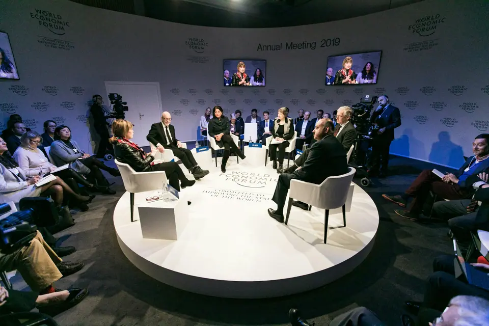 Panel discussion at a World Economic Forum Annual Meeting